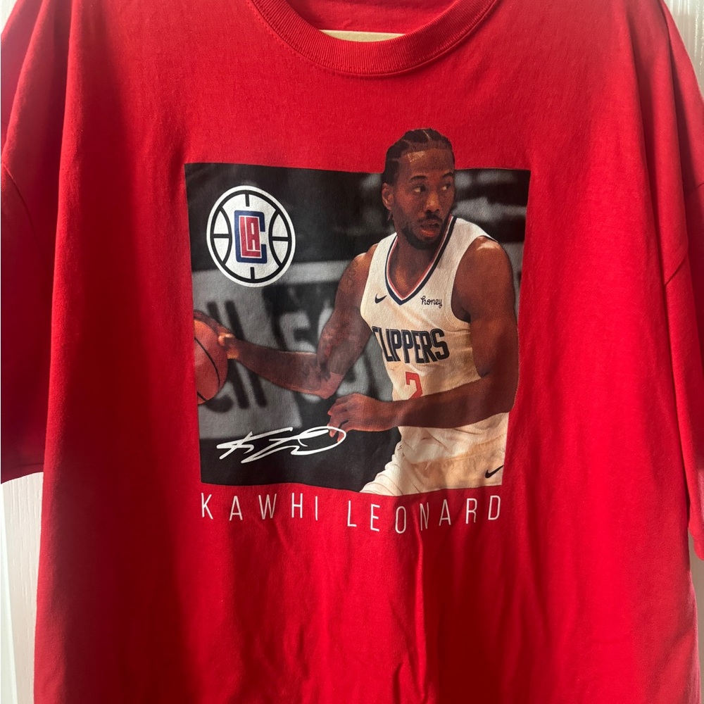 T SHIRT NBA BASKETBALL Los Angeles Clippers Kawhi Leonard 2XL XXL Red Tee